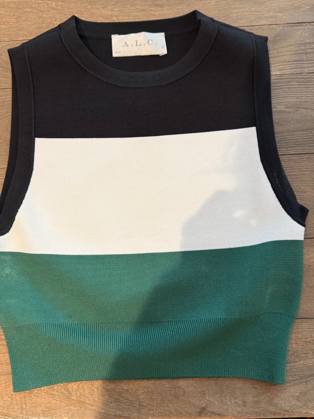 A.L.C. Charlotte Colorblock Knit Crop Top